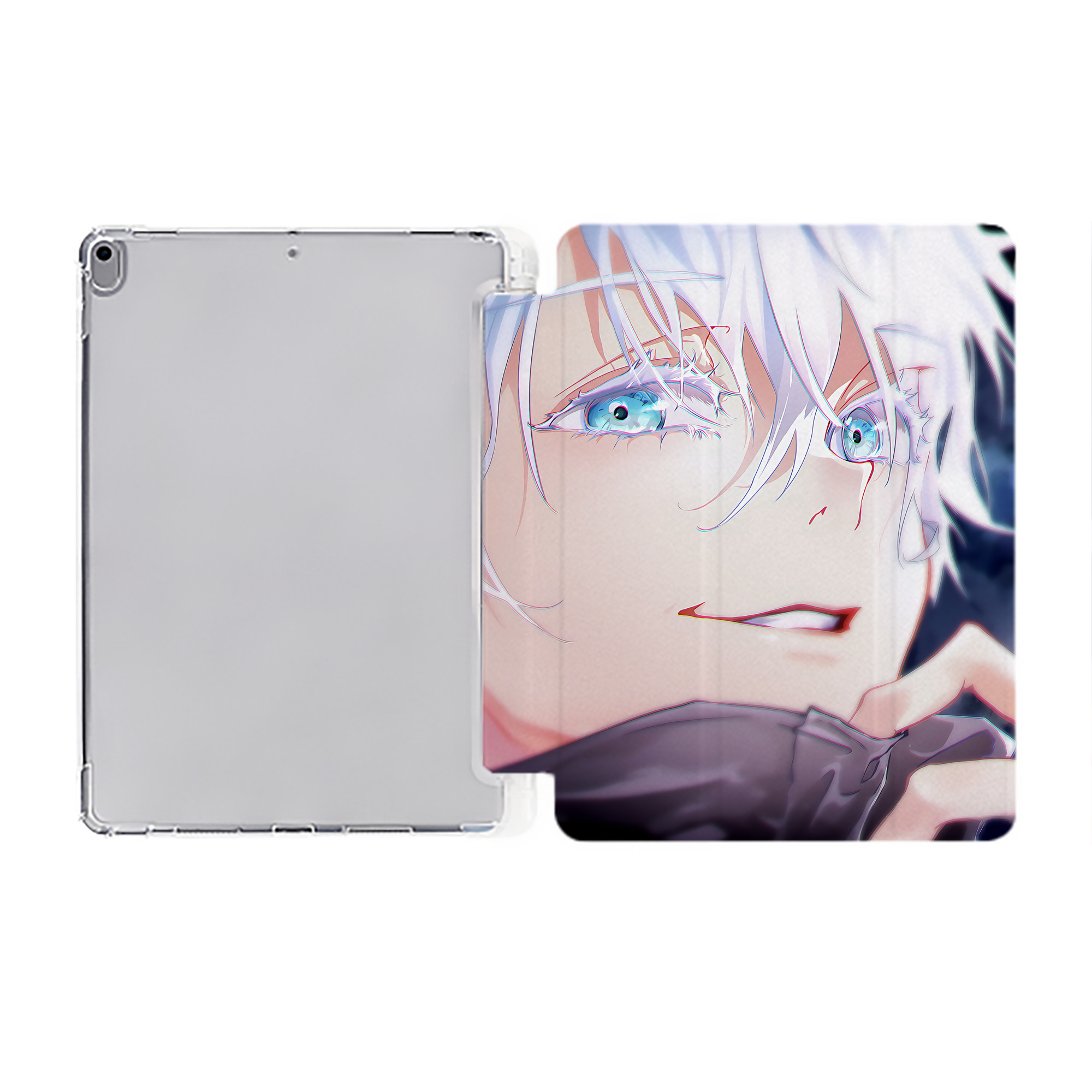 （画像用） 呪術廻戦 Jujutsu Kaisen IPad ケース ペン収納付き 三つ折りスタンド PUレザー×シリコン 対応機種9.5/10.5/10.9インチ